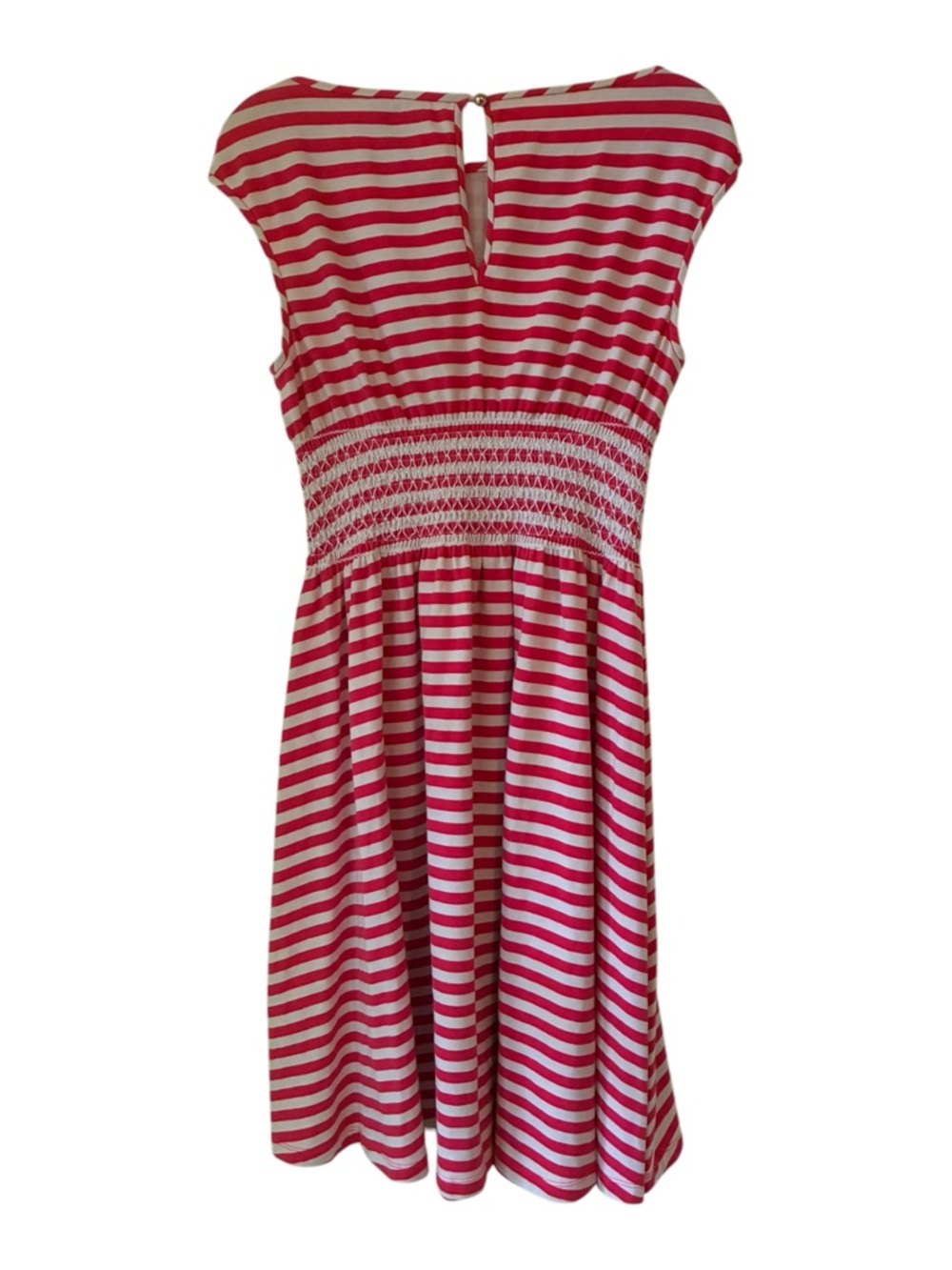 Kate Spade New York Leora Striped Smocked Fit & Flare Dress Red White Small - Picture 4 of 7